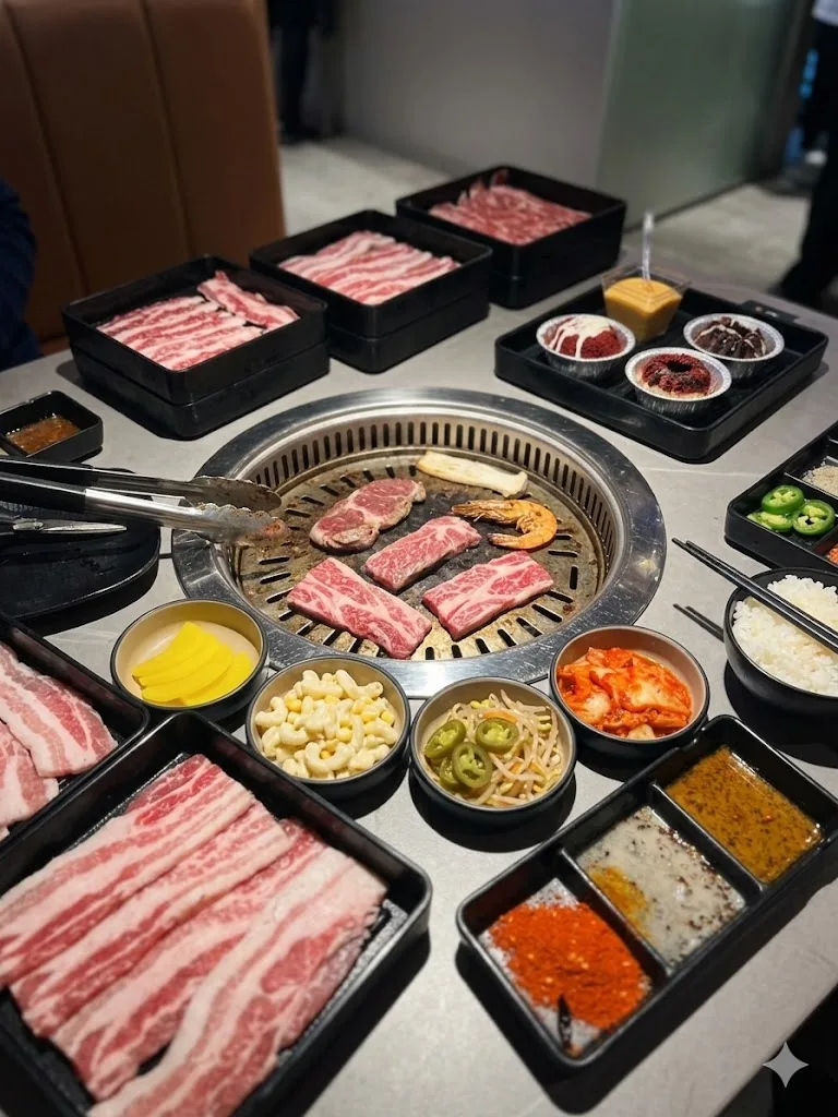 Kazan BBQ plated dishes and setting